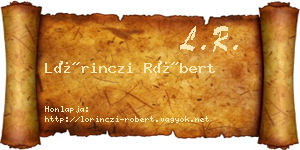 Lőrinczi Róbert névjegykártya